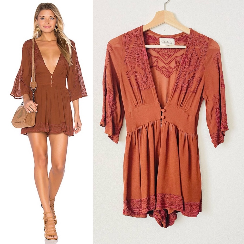 Cleobella XS Sarina Romper in cayanne